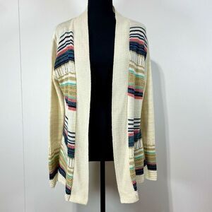 Say What  Fair Isle Knit Cardigan Open Sweater Womens Sz L